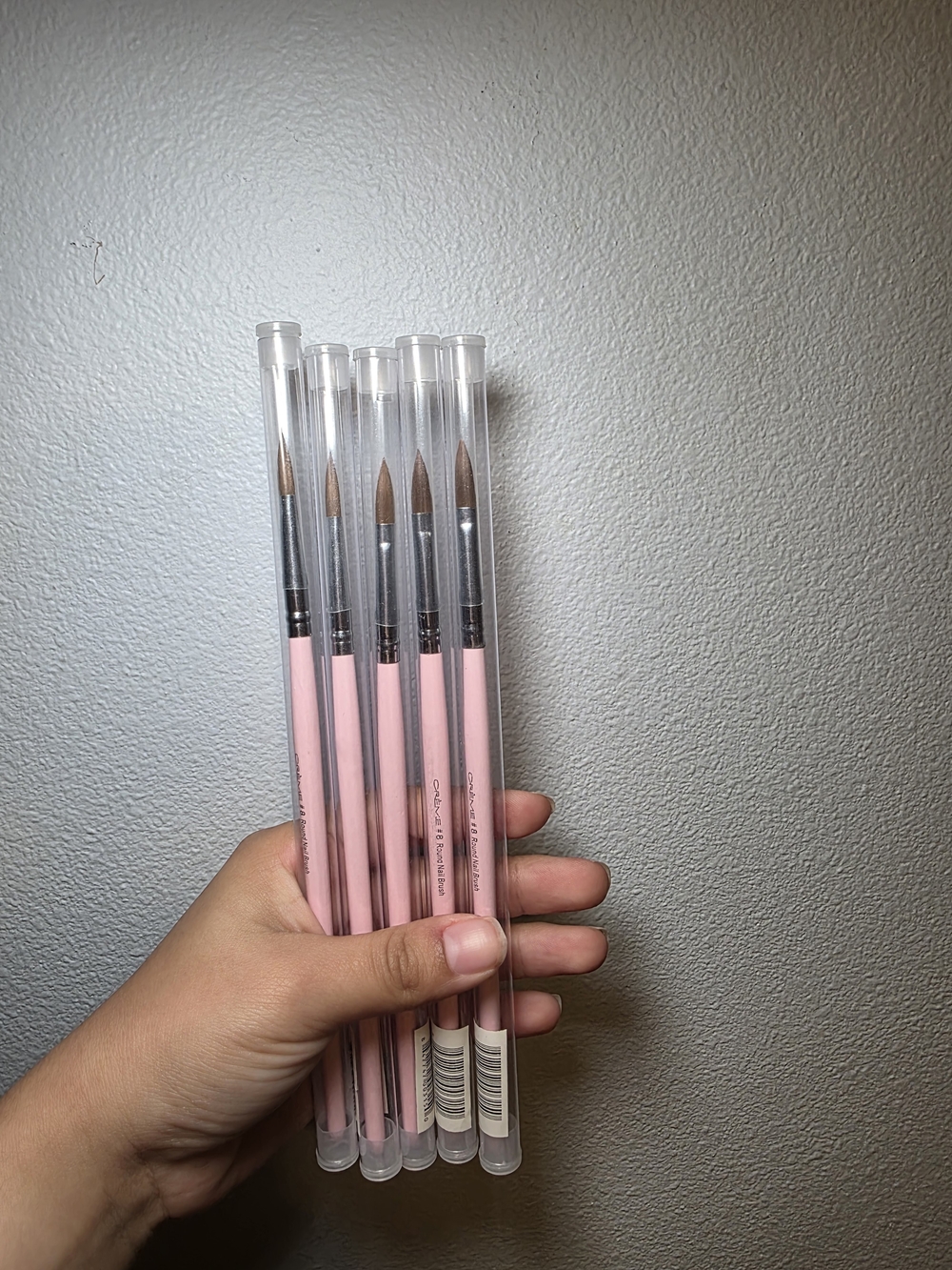 Créme #8 Round Nail Brush Set of 5 NEW